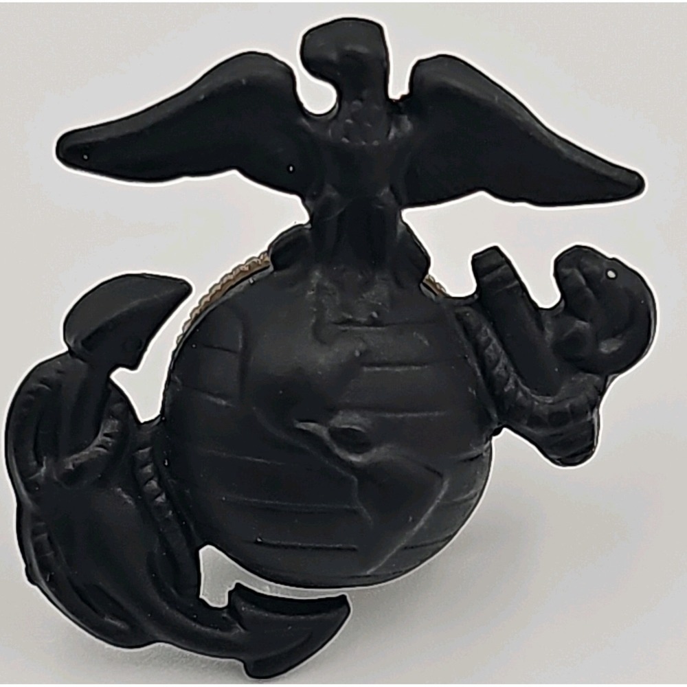 US Marines Hat Pin Globe Anchor Eagle Black Metal USMC EGA Military Insignia